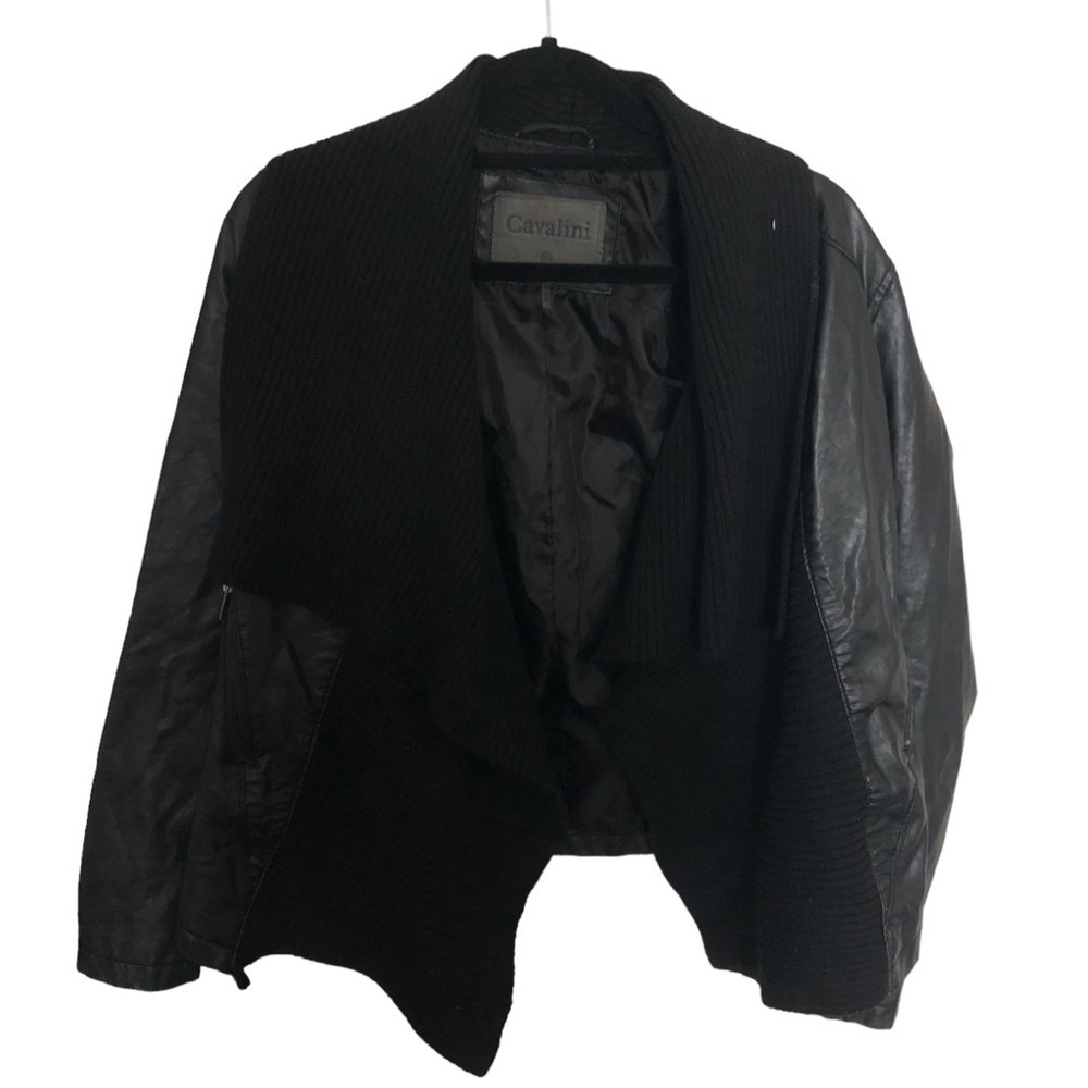 Cavalini Letaher jacket sweater open front long sleeve